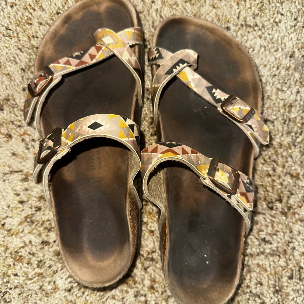 Birkenstock Mayari Vegan Birko-Flor Sandel Ethnic 38 RARE - Picture 3 of 7